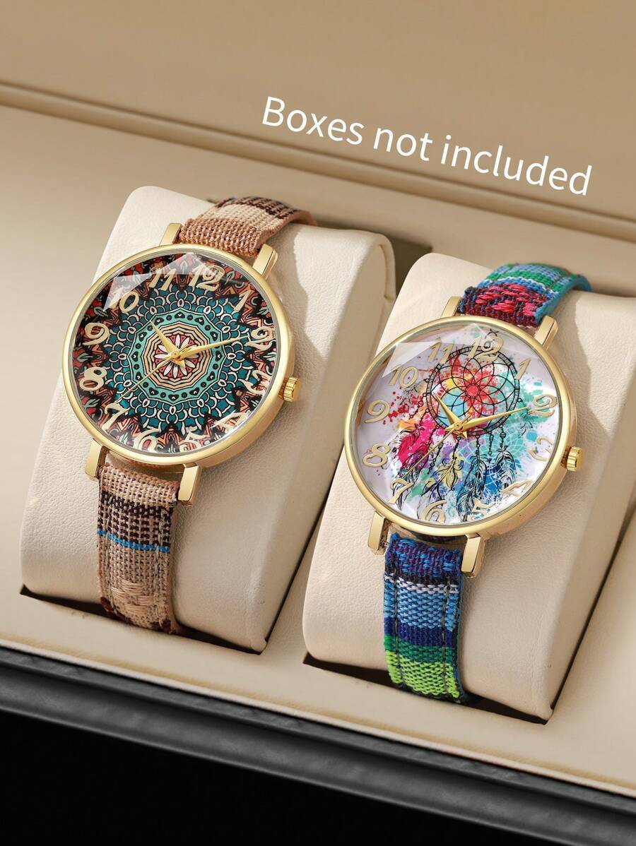 腕時計 レディース セット ファッション レトロ デジタル文字盤クォーツ腕時計セット2個、ウォッチボックスは含まれていません拍卖
