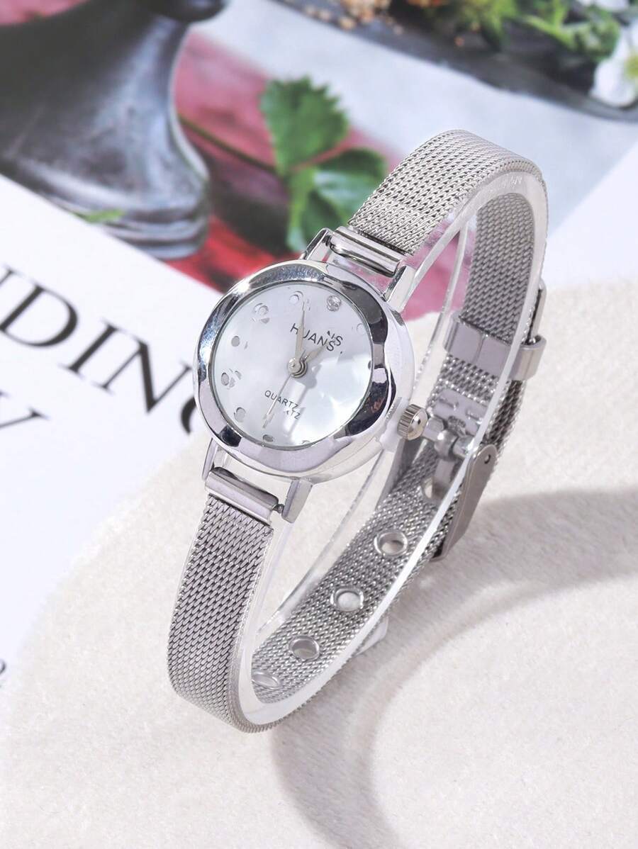 腕時計 レディース セット 1個 ファッショナブルでクリエイティブな多目的小型レディース クォーツ腕時計、シンプルな丸型ダイヤル、拍卖