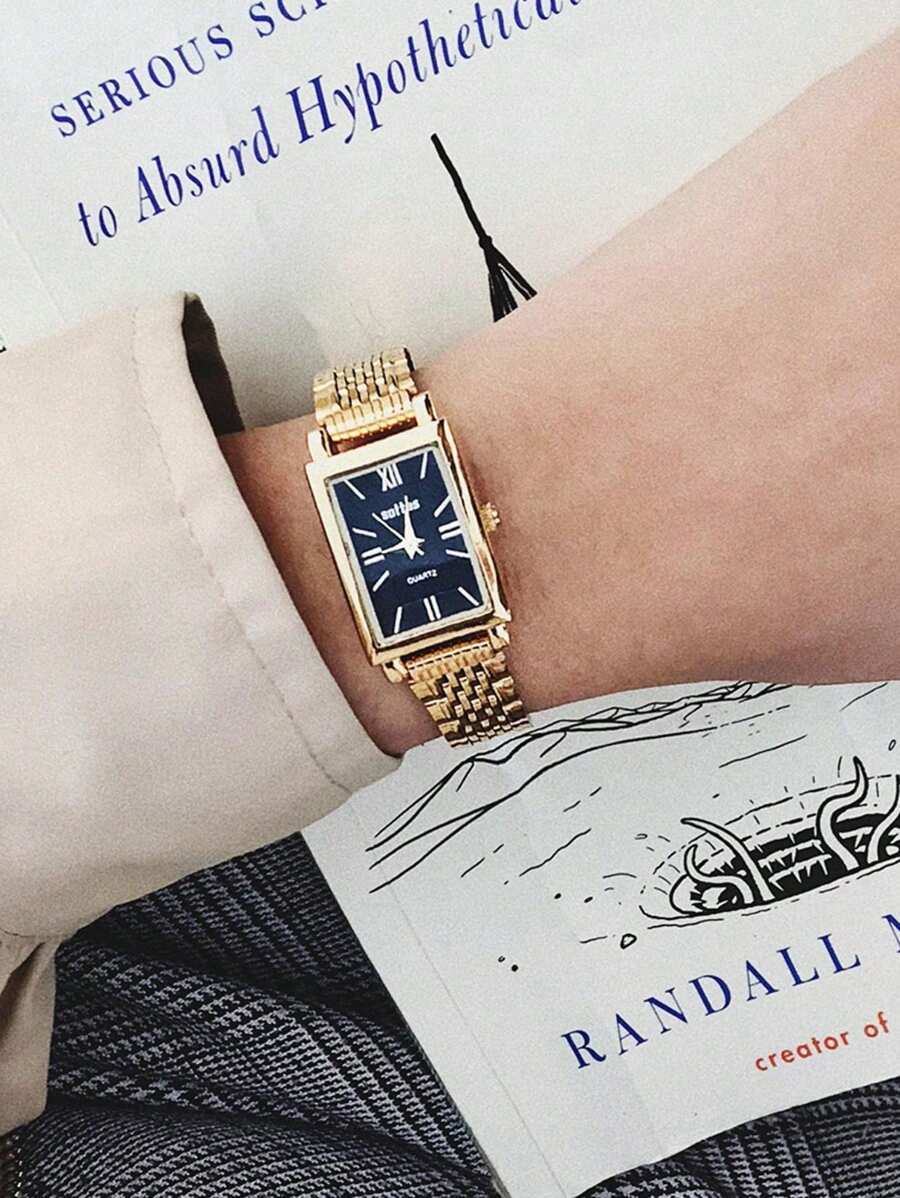 腕時計 レディース クォーツ 新しいスタイル レディース 四角 腕時計、学生、韓国風ミニマリストシックファッションカジュアル 多用拍卖