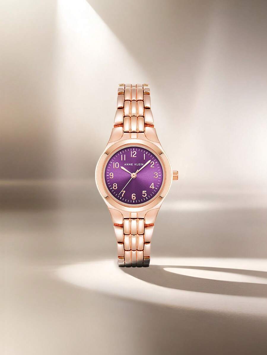 腕時計 レディース クォーツ 女性用ローズゴールドトーン クオーツ ブレスレット腕時計、マーベ色の文字盤、防水腕時計、ジュエリーク拍卖