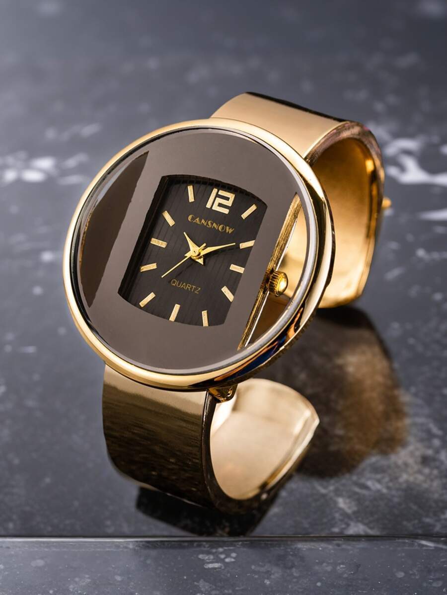 腕時計 レディース クォーツ 1個 レディース腕時計 ミニマリスト ファッション クリエイティブダイヤル メタルブレスレット クォ拍卖