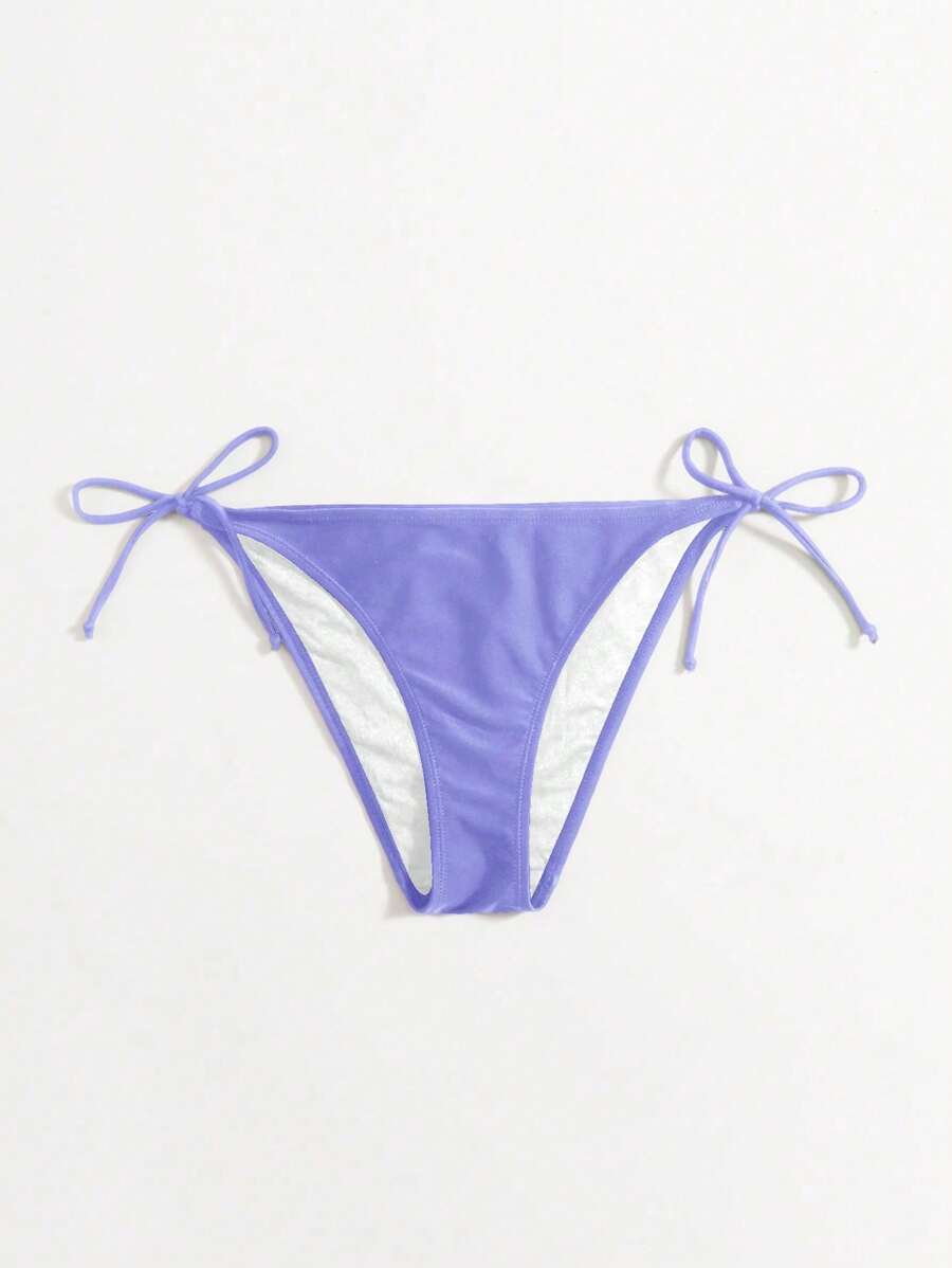 レディース 水着 ボトムス 無地タイアップビキニボトム水着ビーチ&ホリデー用拍卖