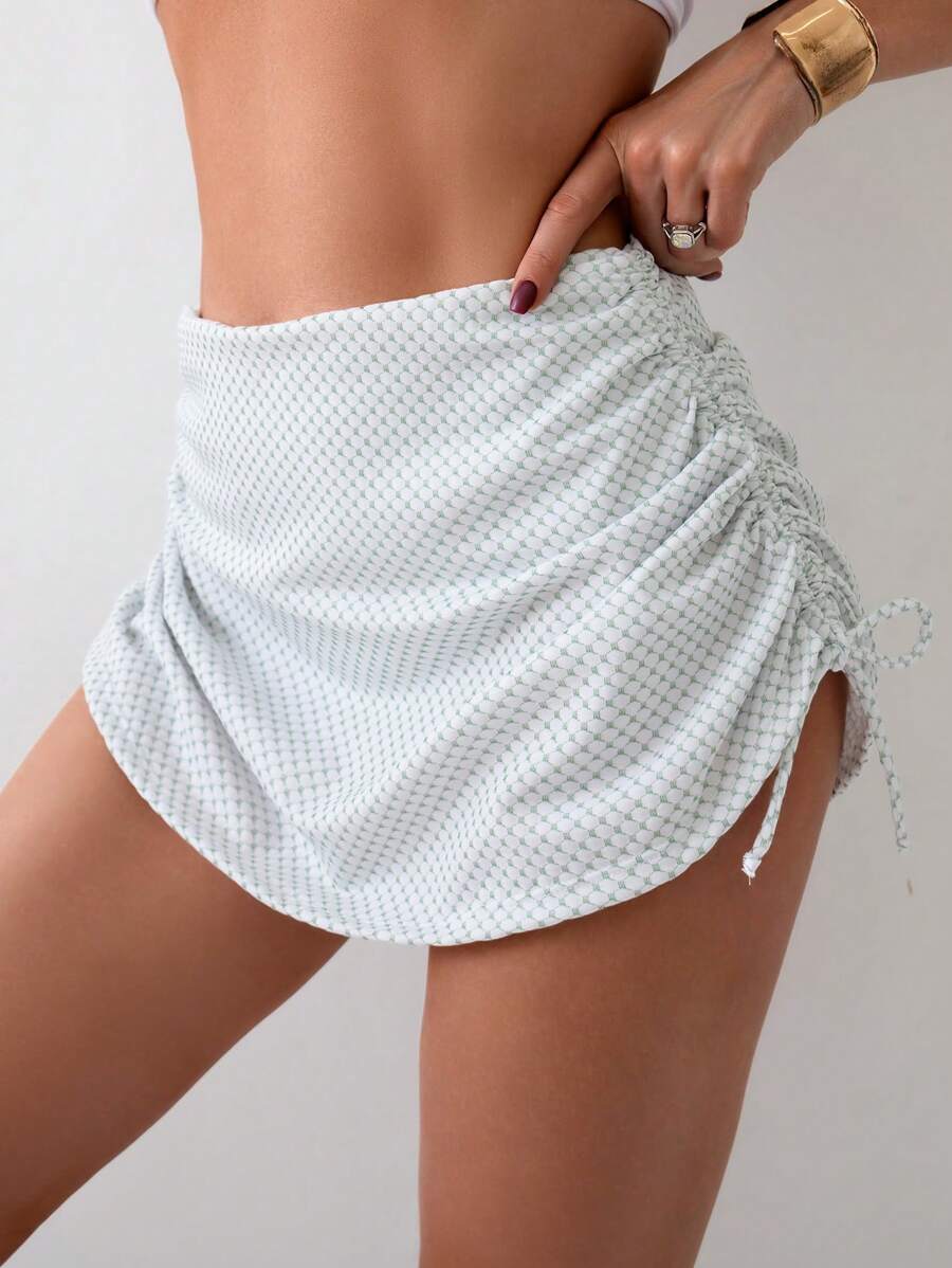 レディース 水着 ボトムス 女性 夏 リゾート サイドタイミニスカート付きビキニ拍卖