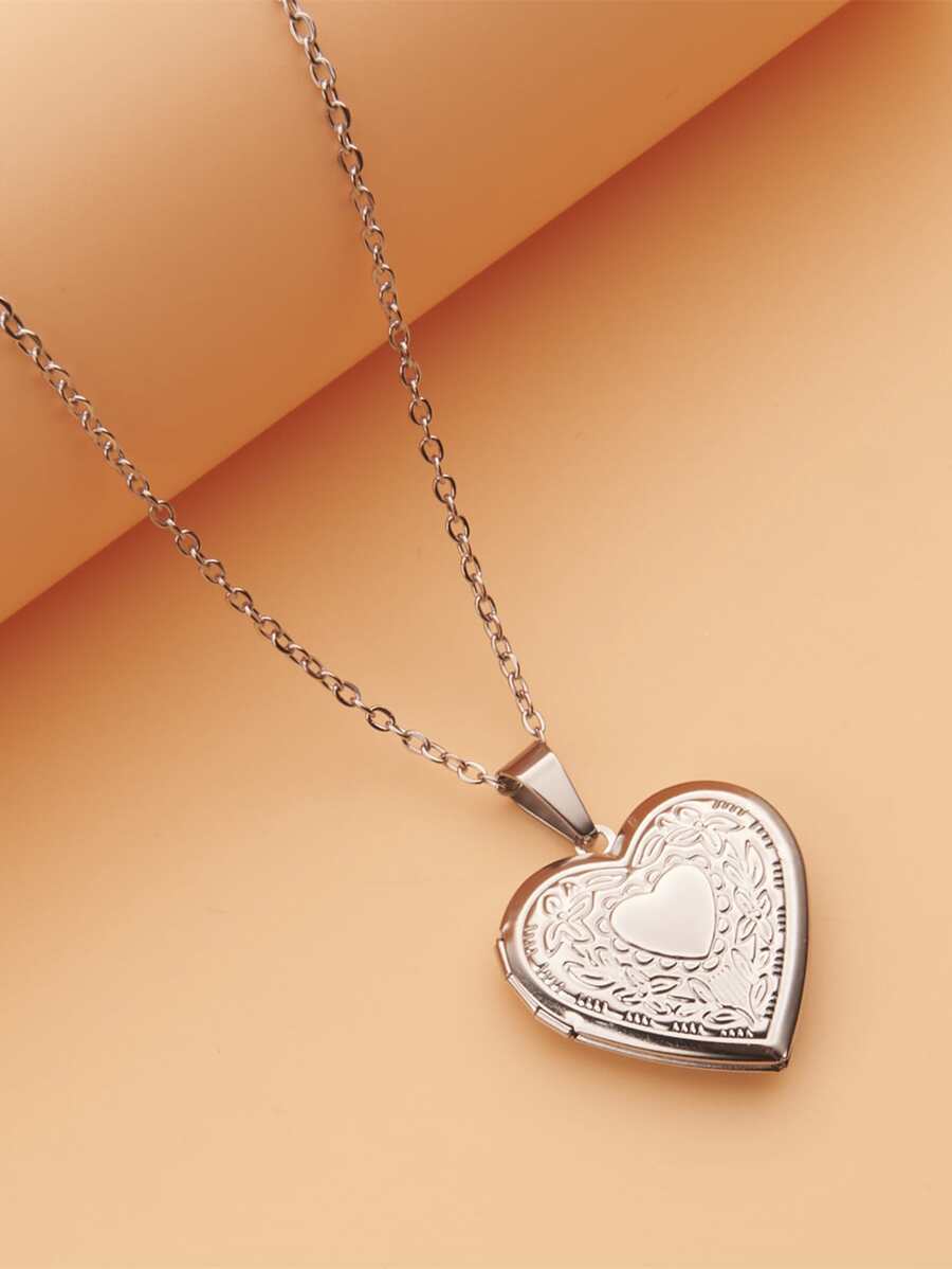 ジュエリー レディース ネックレス ペンダント オープンロケット ハートチャーム ネックレス拍卖