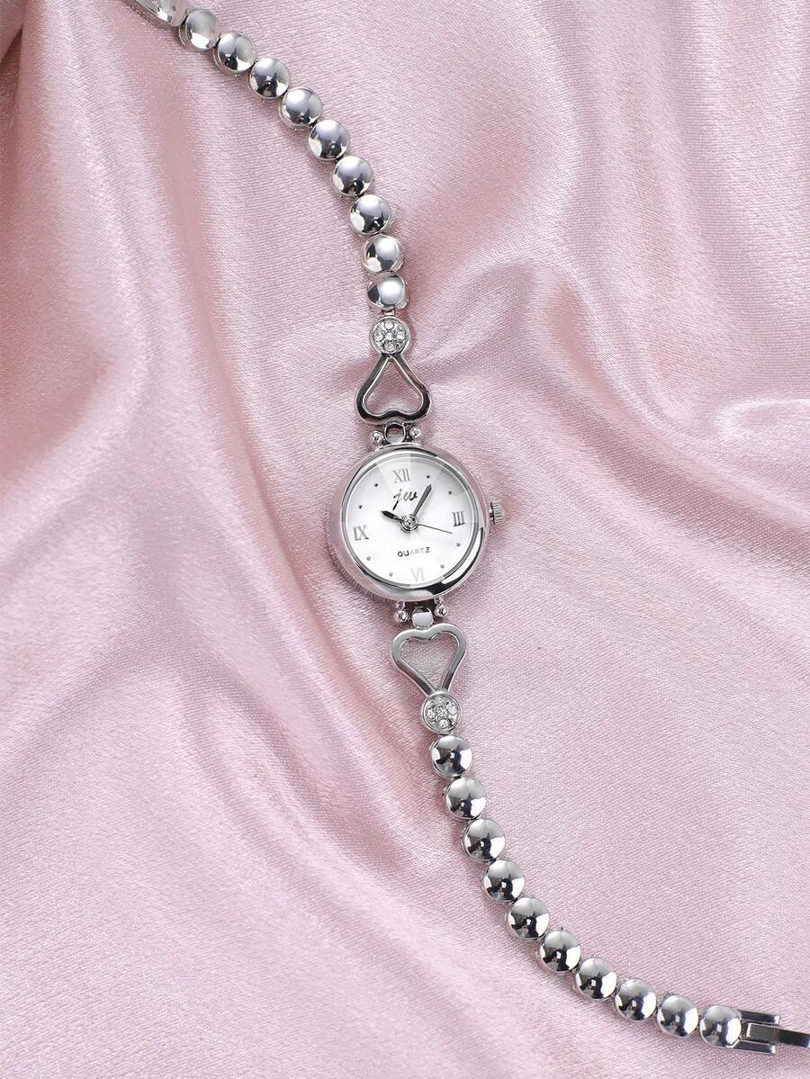 腕時計 レディース クォーツ 1個 シンプルスタイル合金レディース腕時計、繊細なラウンドダイヤル、ファッショナブルでエレガントな黒拍卖