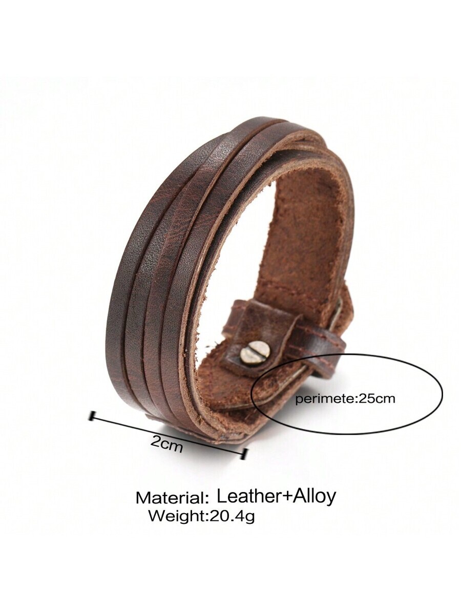 ジュエリー メンズ ブレスレット メンズブレスレット 大人気レトロ調ワイドストラップ レザー製 1個拍卖