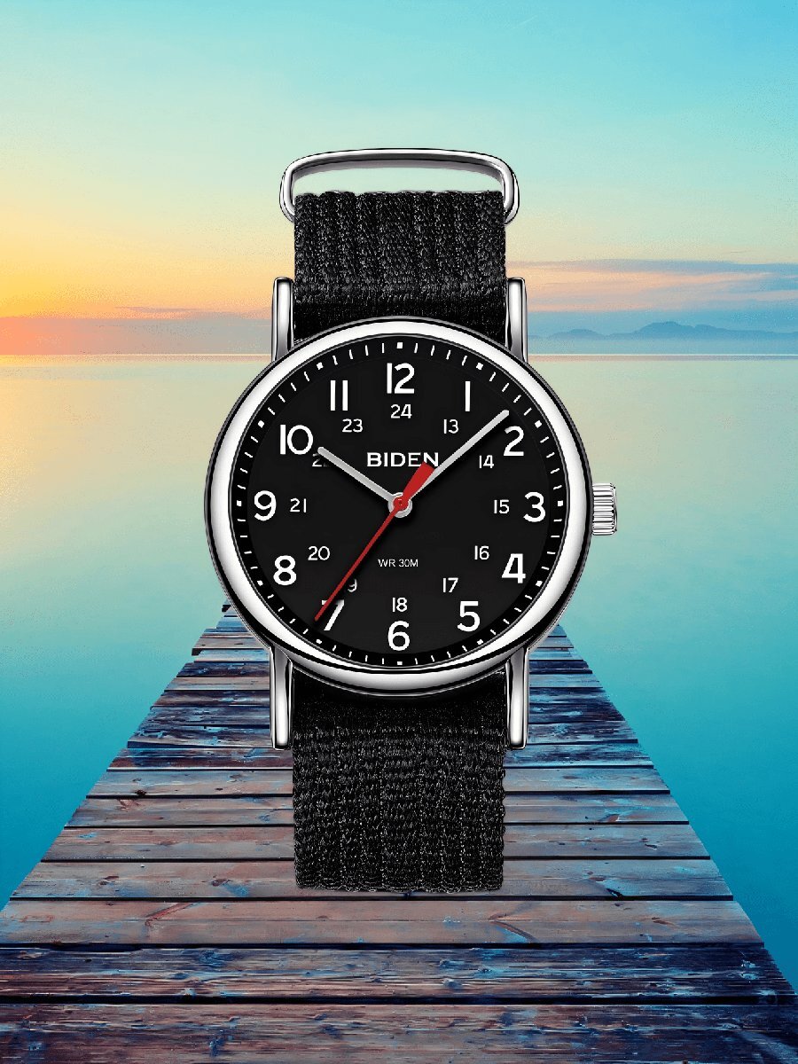 腕時計 メンズ クォーツ バイデン ファッショナブルメンズスポーツウォッチ、ニュートラルアナログウォッチ、アラビア数字見やすい文字拍卖