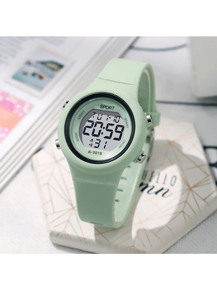 腕時計 レディース デジタル 1個 女性用 サークルシリコンバンド カラフル 自然モチーフ マルチファンクション 日付、曜日、秒表拍卖