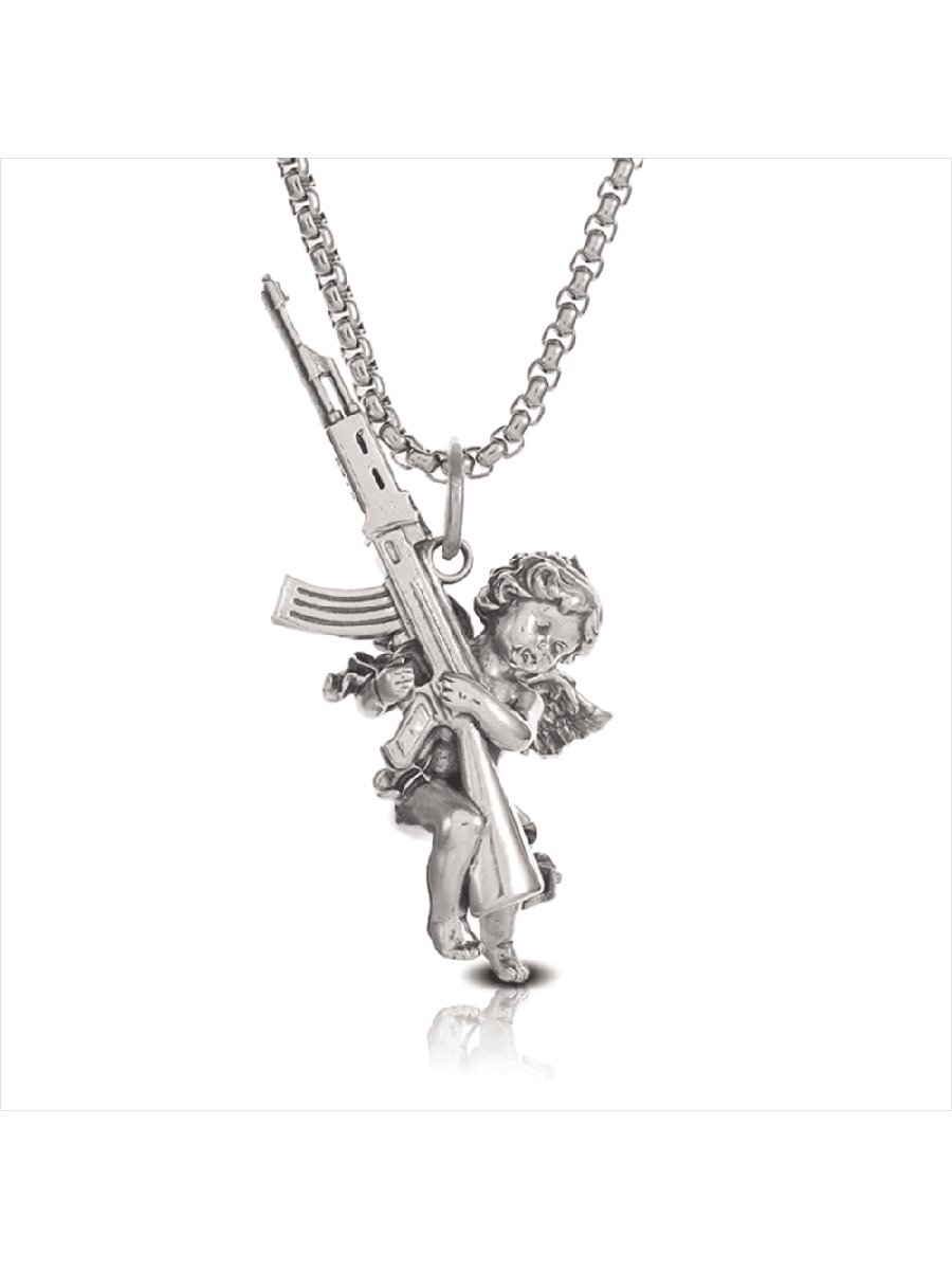 ジュエリー メンズ ネックレス ヒップホップ パンクロック マシンガン アンジェル ネックレス メンズ ファッション アクセサリー拍卖