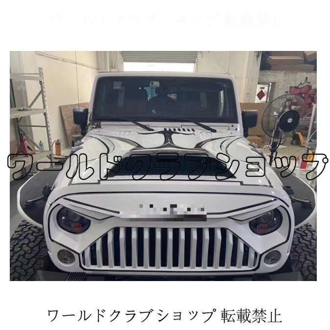 ジープ ラングラー JK 2007~2017年対応 カスタムボンネット フードパネル エンジンフード スチール製 ブラック拍卖