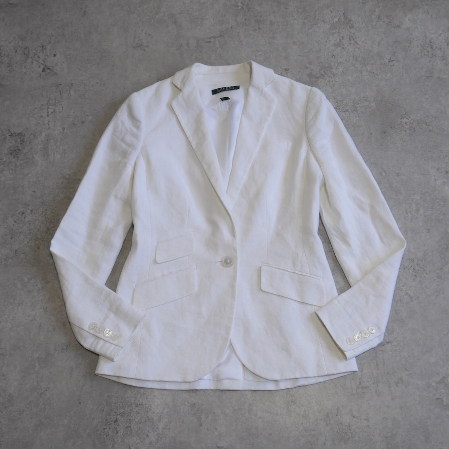 LAUREN RALPH LAUREN ローレン ラルフローレン リネン テーラードジャケット拍卖