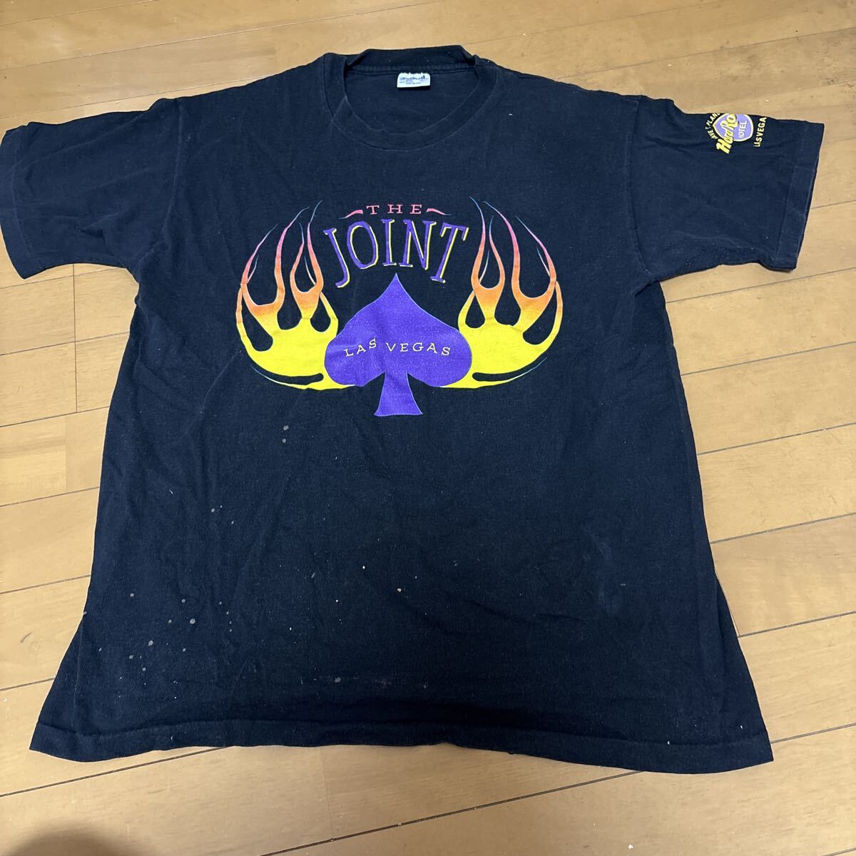 激レア ハードロックカフェラスベガスTシャツ 中古品 Lサイズ ブラック シミ有り拍卖