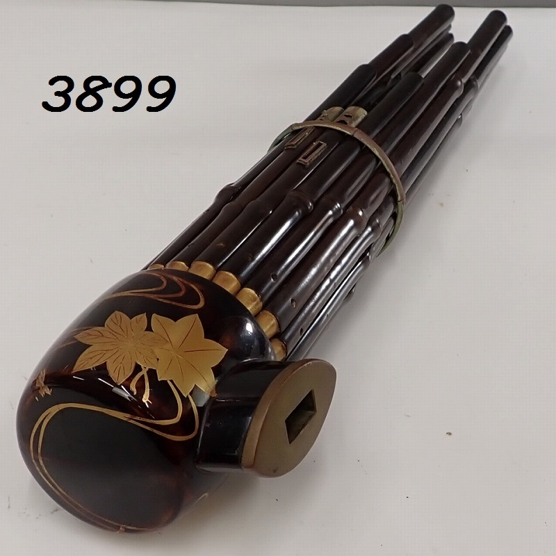 ●FK-3899 時代 和楽器 蒔絵 笙 約41.5㎝ 20250813拍卖