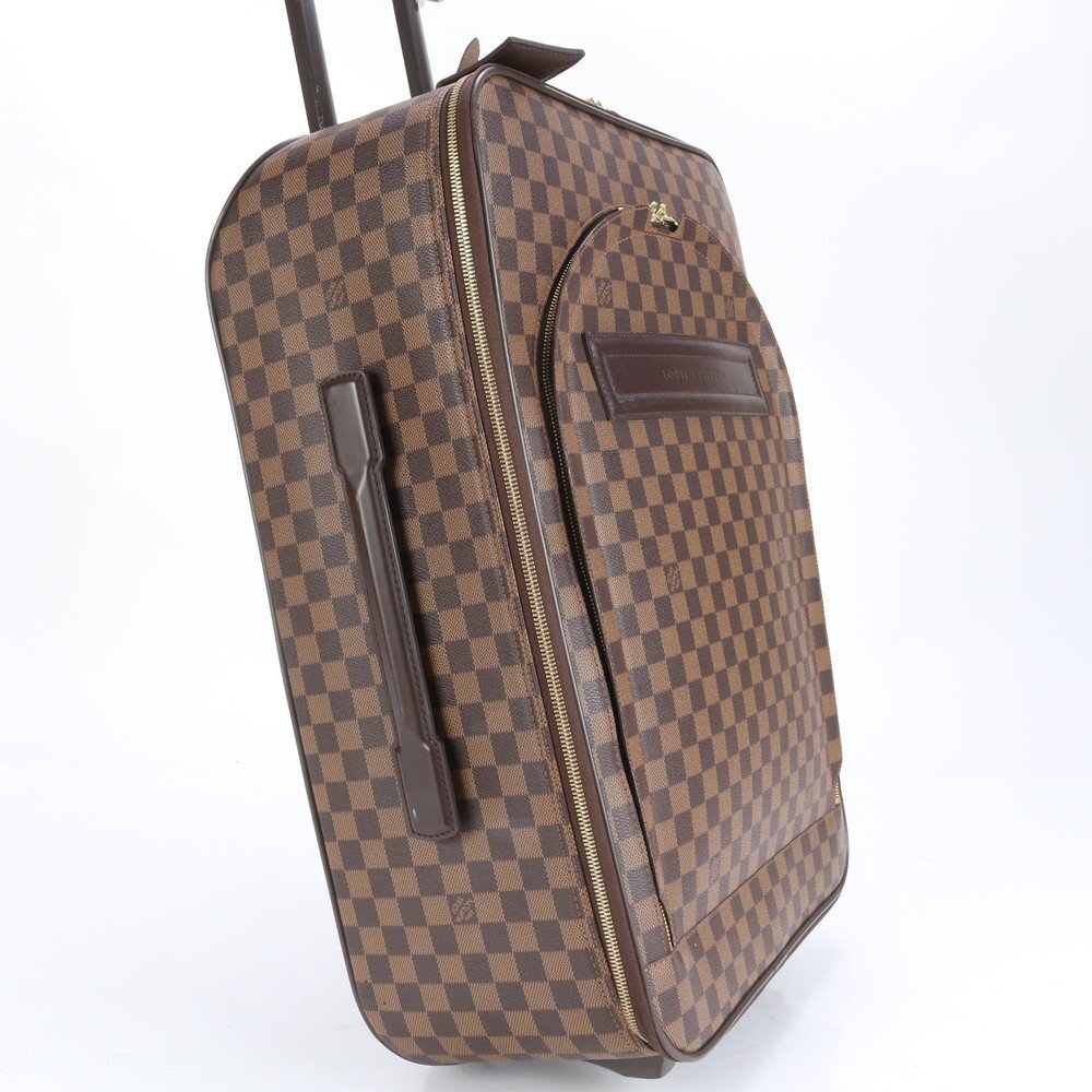 1円■極美品■ルイヴィトン■ダミエ ペガス 55 N23294 レザー スーツケース キャリー バッグ 出張 旅行 ブラウン A4 メンズ EUE CL1-2拍卖