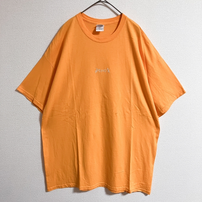 GILDAN オレンジ 半袖TシャツXL 刺繍デザイン ロゴ ストリート 春夏物拍卖