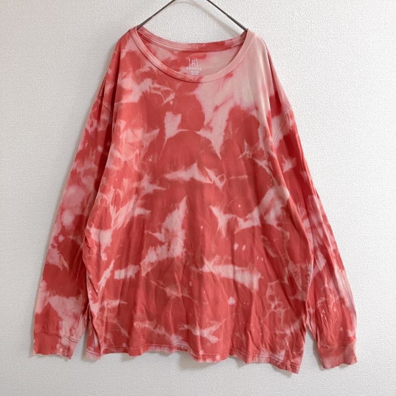 GEORGE タイダイ 2XL 長袖カットソー 総柄 赤 Tシャツ ロンT 春秋拍卖