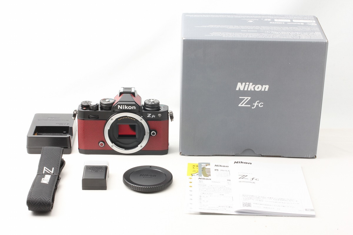 新品同様◆ニコン Nikon Z fc ボディ ブラック プレミアムエクステリア張替 クリムゾンレッド 僅か2478ショット 付属品完備 元箱◇ME48175拍卖