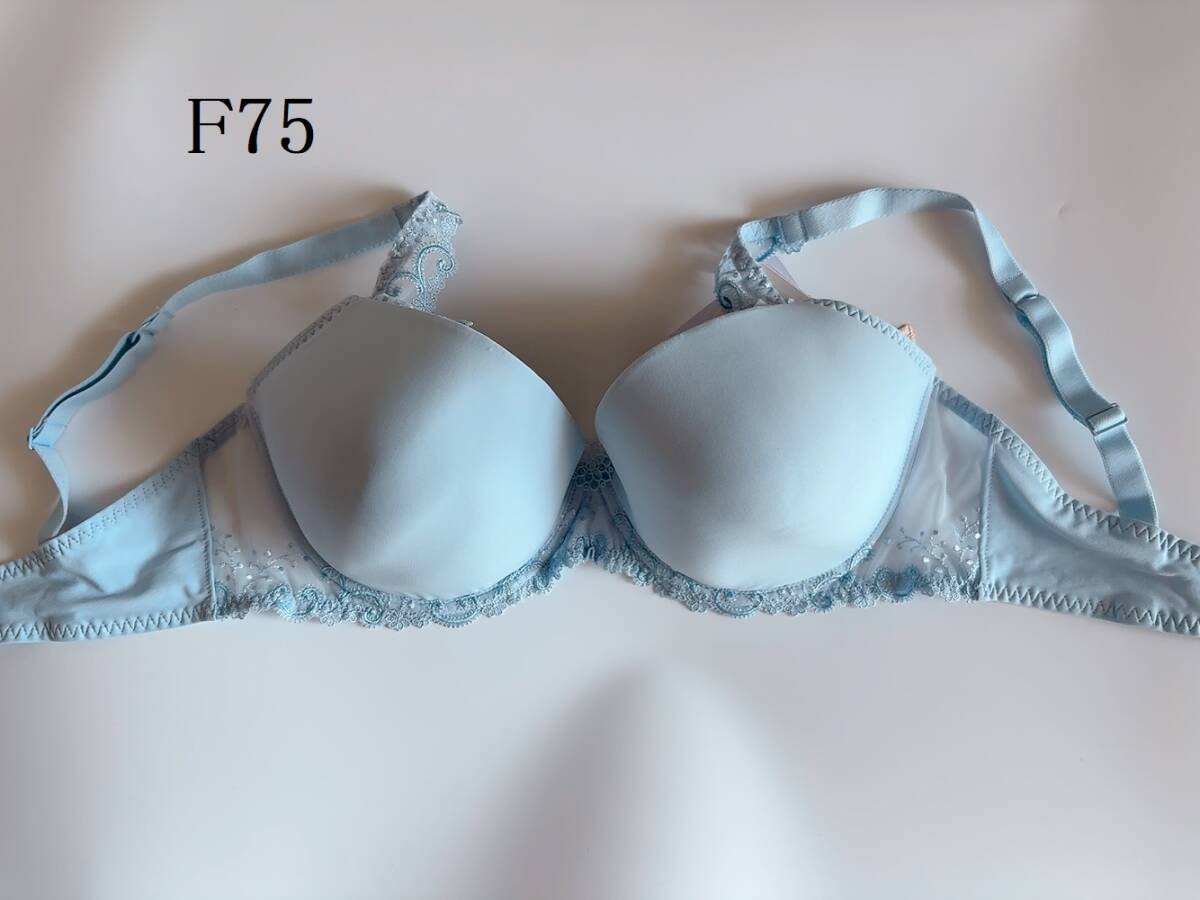 F75☆Simone Perele Deliceシモーヌ ペレール フランス高級ランジェリーブラ 水色 格安拍卖