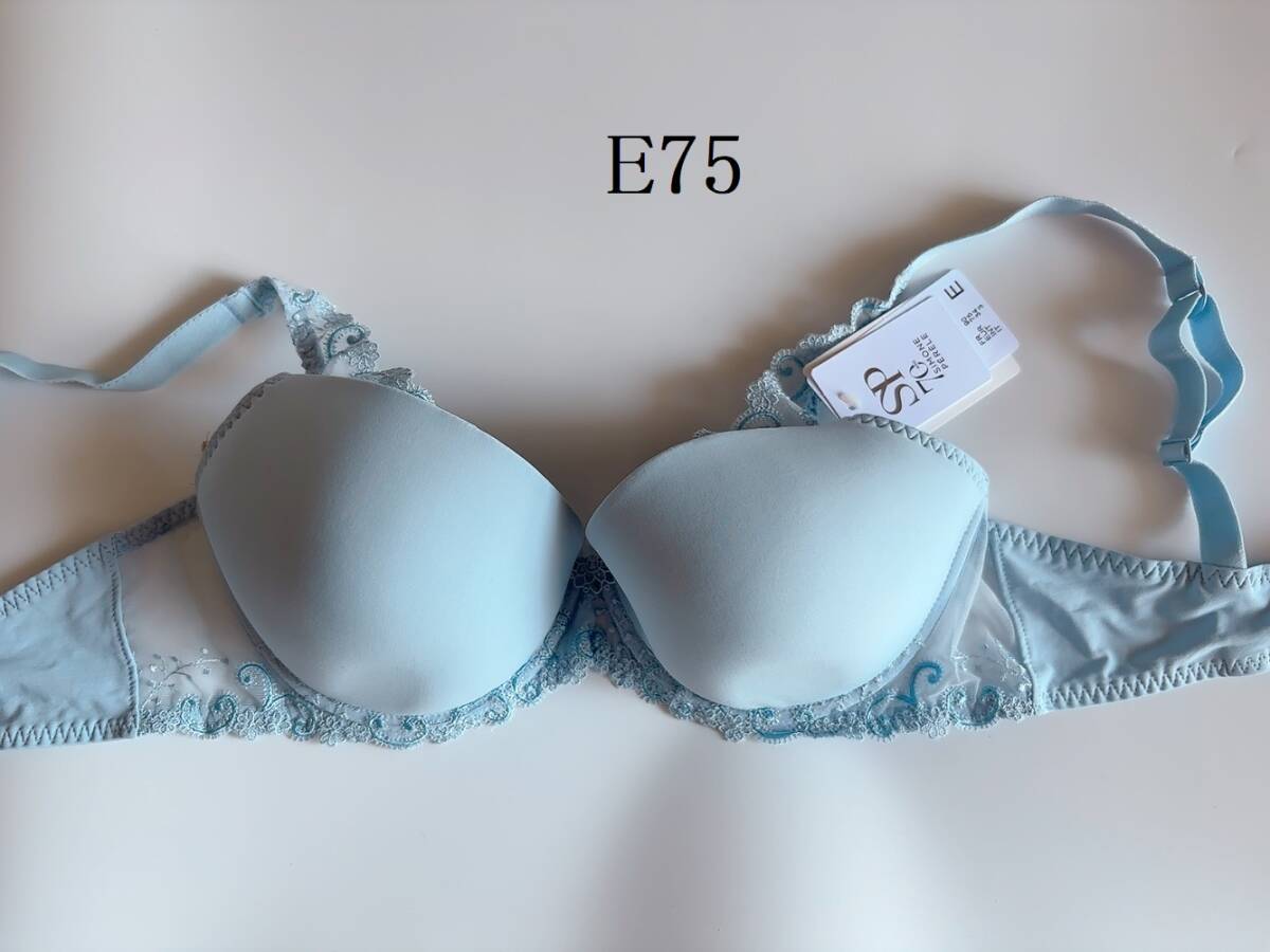 E75☆Simone Perele Deliceシモーヌ ペレール フランス高級ランジェリーブラ 水色 格安拍卖