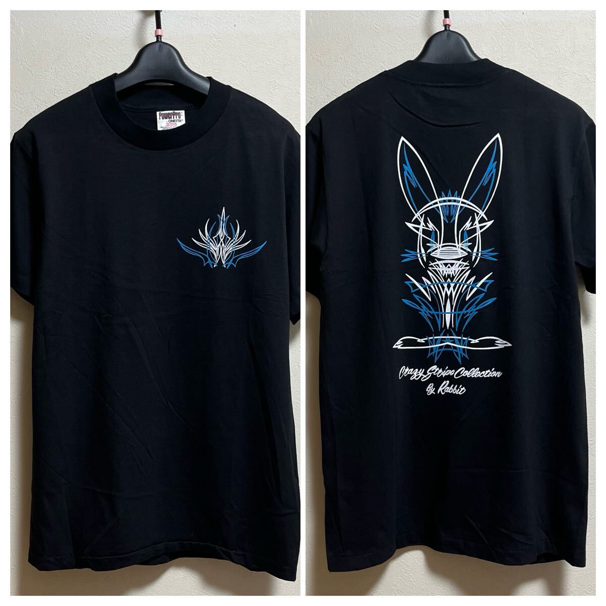 デッドストック 90s ピンストライプ Tシャツ S 黒 アメリカ製 ONEITA 裾シングル ヴィンテージ 50s ロカビリー ホットロッド バイカー拍卖