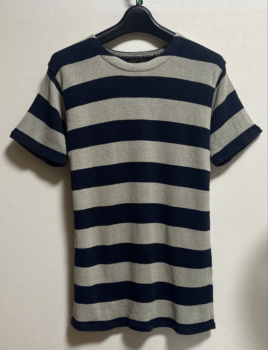 STEVENSON OVERALL サマーニット S ボーダー ネイビー グレー Tシャツ 50s ロカビリー ヴィンテージ スティーブンソンオーバーオール拍卖