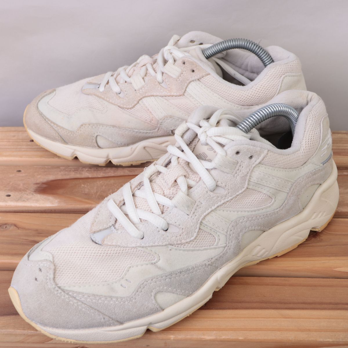 z1127【850】ニューバランス US7.5 25.5cm/ライトベージュ ライトグレー newbalance メンズ スニーカー 中古拍卖