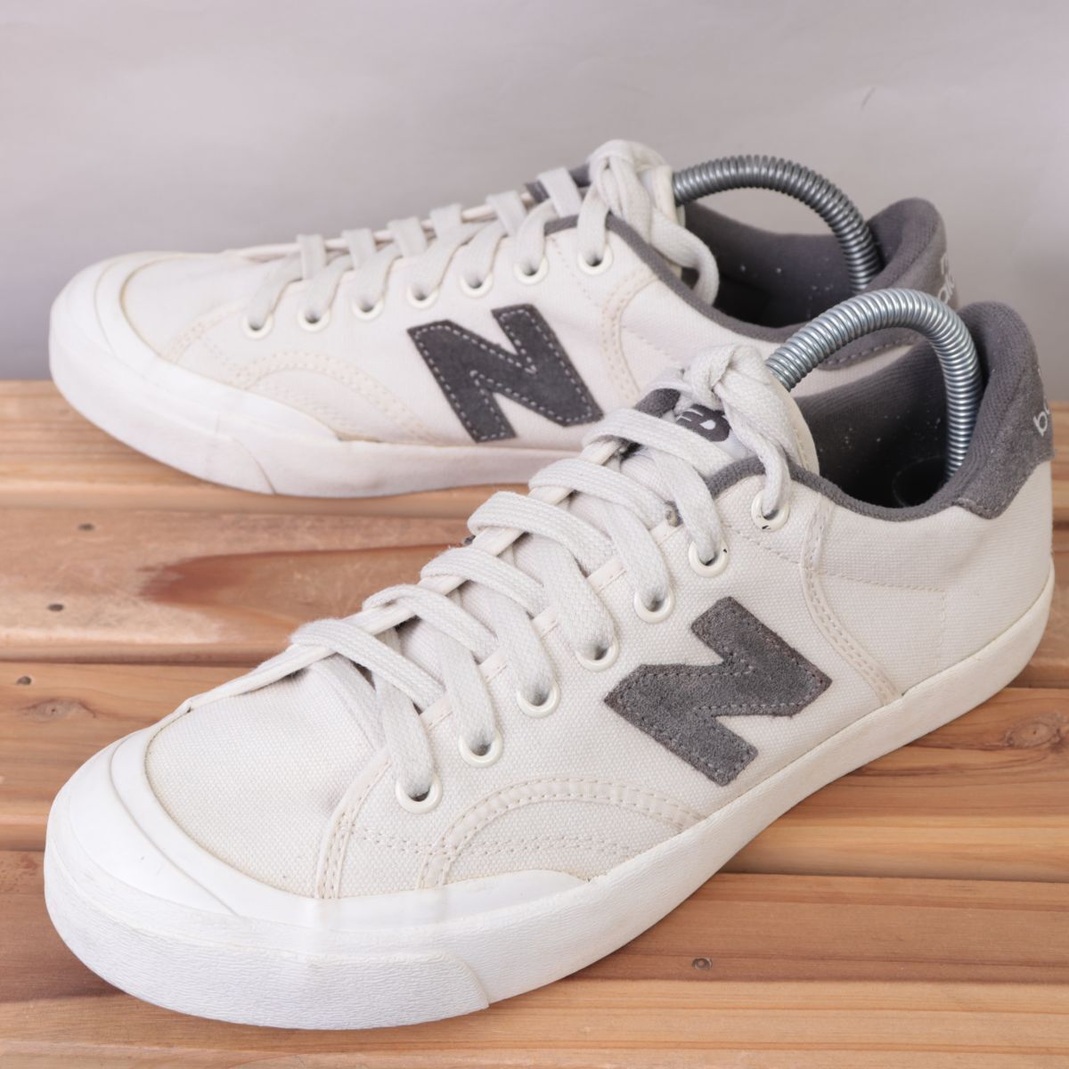 z1138【PROCTWG】ニューバランス US8 26.0cm/オフホワイト 灰 グレー newbalance メンズ スニーカー 中古拍卖