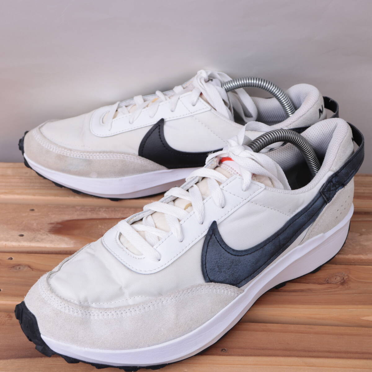 z1287 ナイキ ワッフル デビュー US9 27.0cm/白 ホワイト ライトグレー 黒 NIKE WAFFLE DEBUT メンズ スニーカー 中古拍卖