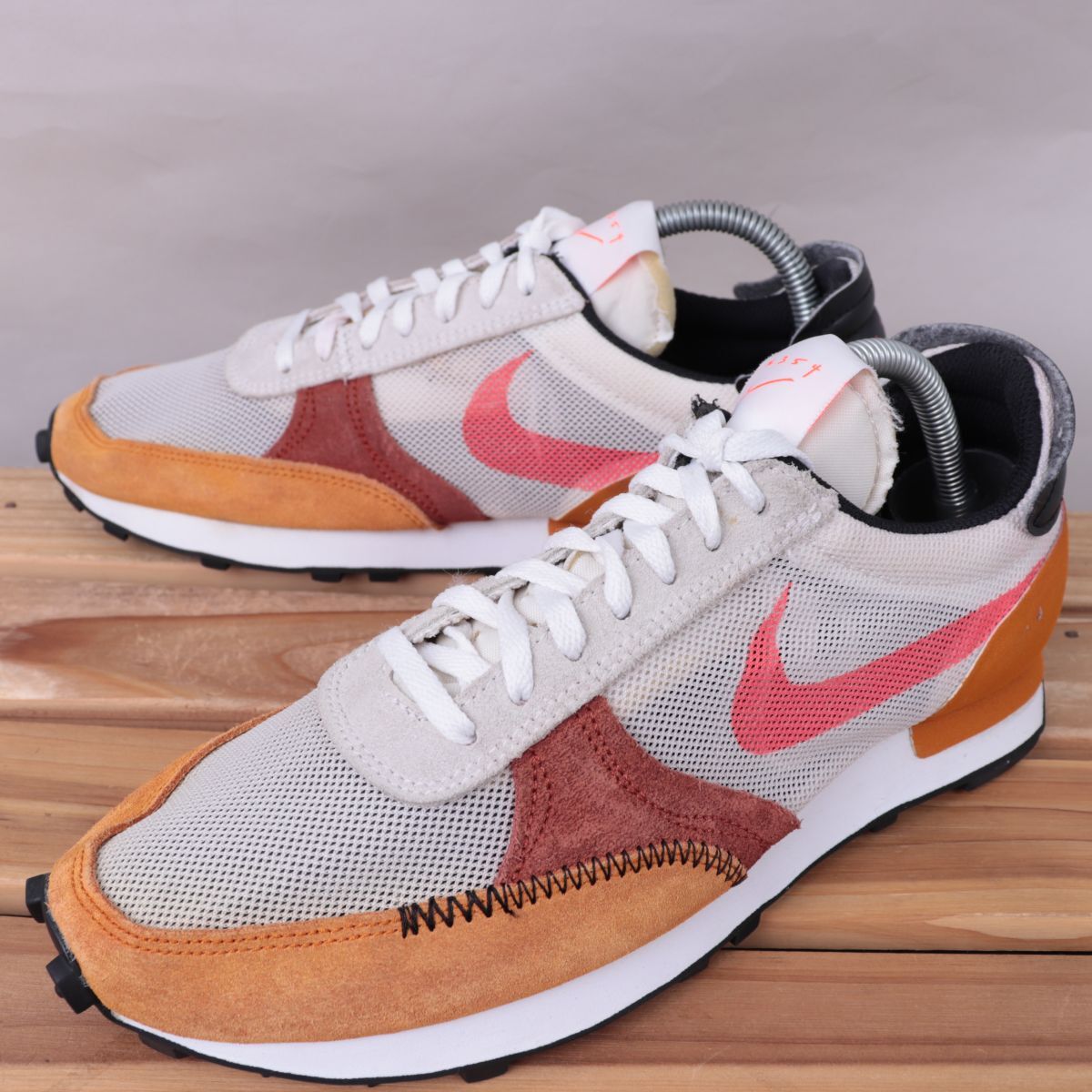 z1461 ナイキ デイブレイク タイプN.354 US8 26.0cm/白系 キャメル コーラルピンク メッシュ生地 NIKE DBREAK TYPE メンズ スニーカー 中古拍卖