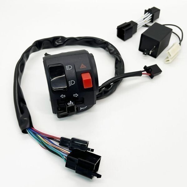 YO-470+R 【Z125 PRO ZX 左 ハンドル スイッチ ボックス + 専用ウインカーリレー】 ◇ハザード パッシング 追加◇ 多機能 ヘッドライト拍卖