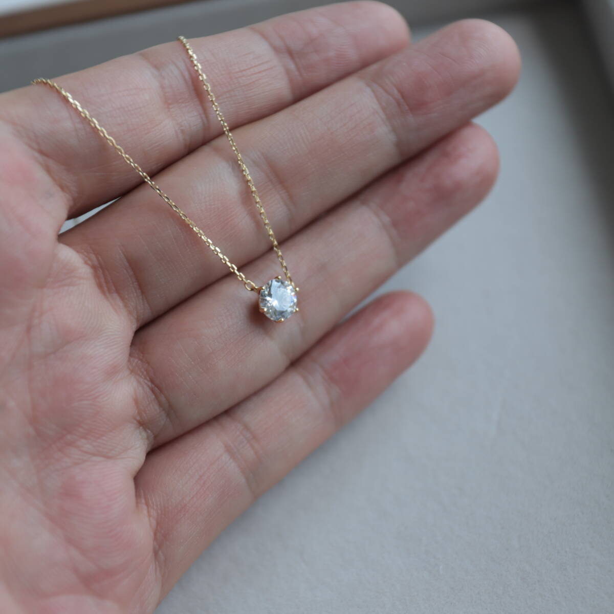 ネックレス ゴールド シルバー925 レディース チェーン ジルコンペンダント拍卖