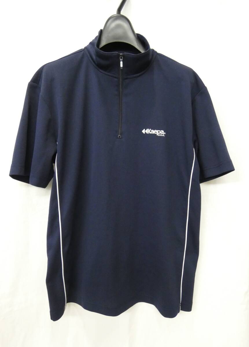 ▼Kaepa/ケイパ▼ハーフジップ半袖シャツ メッシュ系/M/紺拍卖