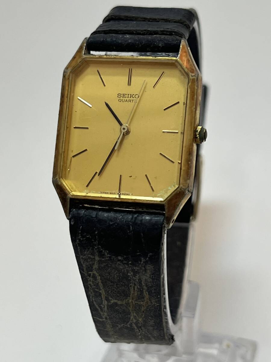 動作未確認 SEIKO セイコー 9021-5240 ゴールド文字盤 メンズ クォーツ 腕時計拍卖