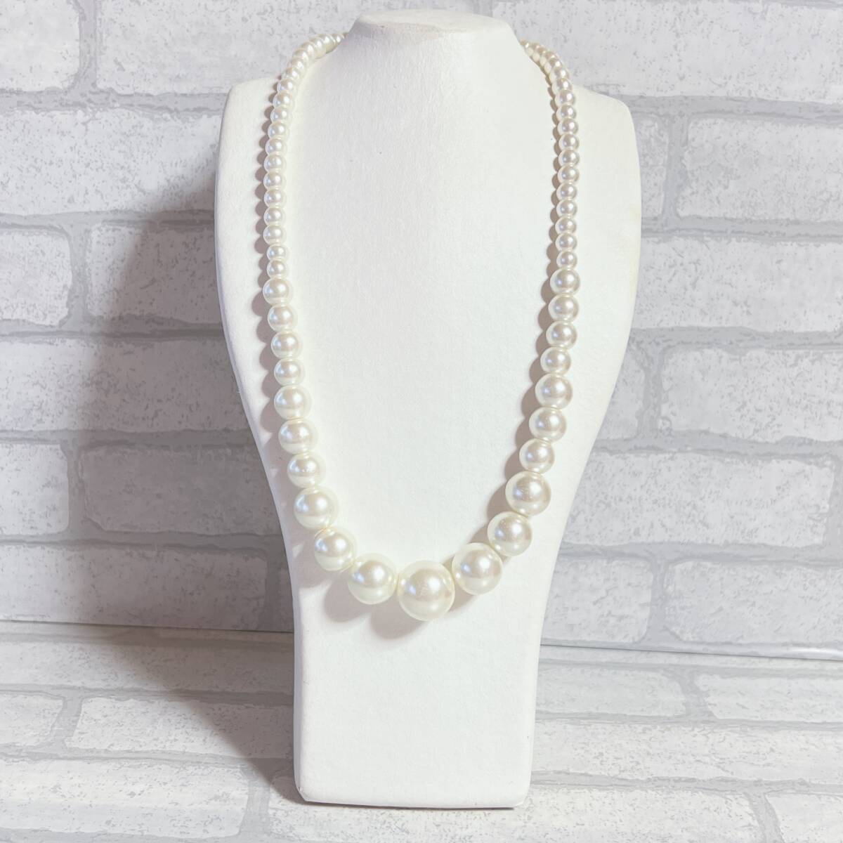 ネックレス シルバー silver 1連 パール シンプル デザイン アンティーク ヴィンテージ EL-0473拍卖