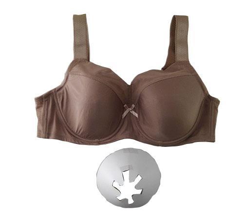 SI4771◇ 新品 レディース インナー ブラジャー 肩紐調節可 谷間リボン飾り 洗濯可 C95サイズ チャコールブラウン 送料350円拍卖