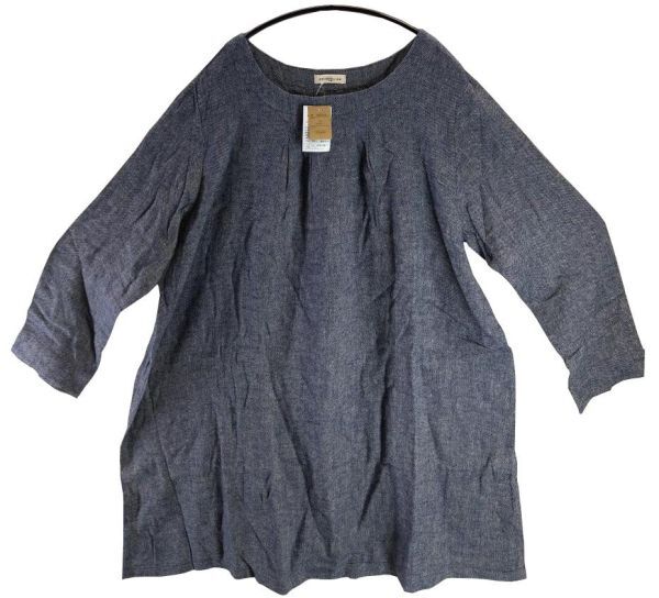 KJC0295■ 新品 大きいサイズ チュニック ワンピース 無地 シンプル 4Lサイズ ネイビー拍卖