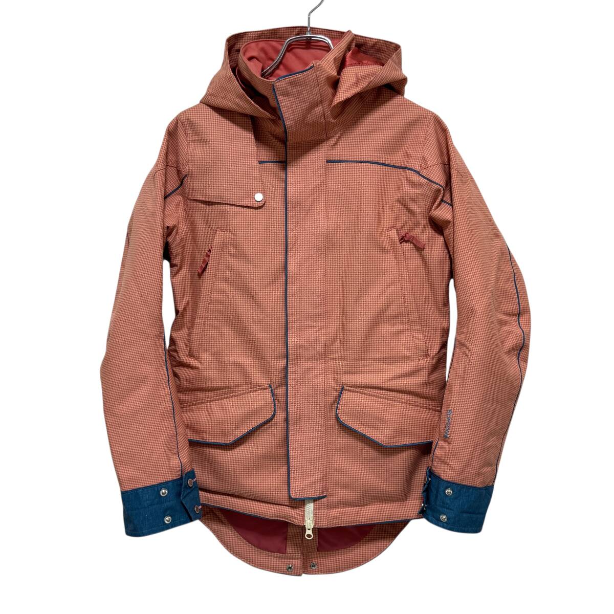 BURTON バートン 千鳥格子 ドライライド スノーボード スキー ジャケット XS サーモン系 レディース 25-0729拍卖