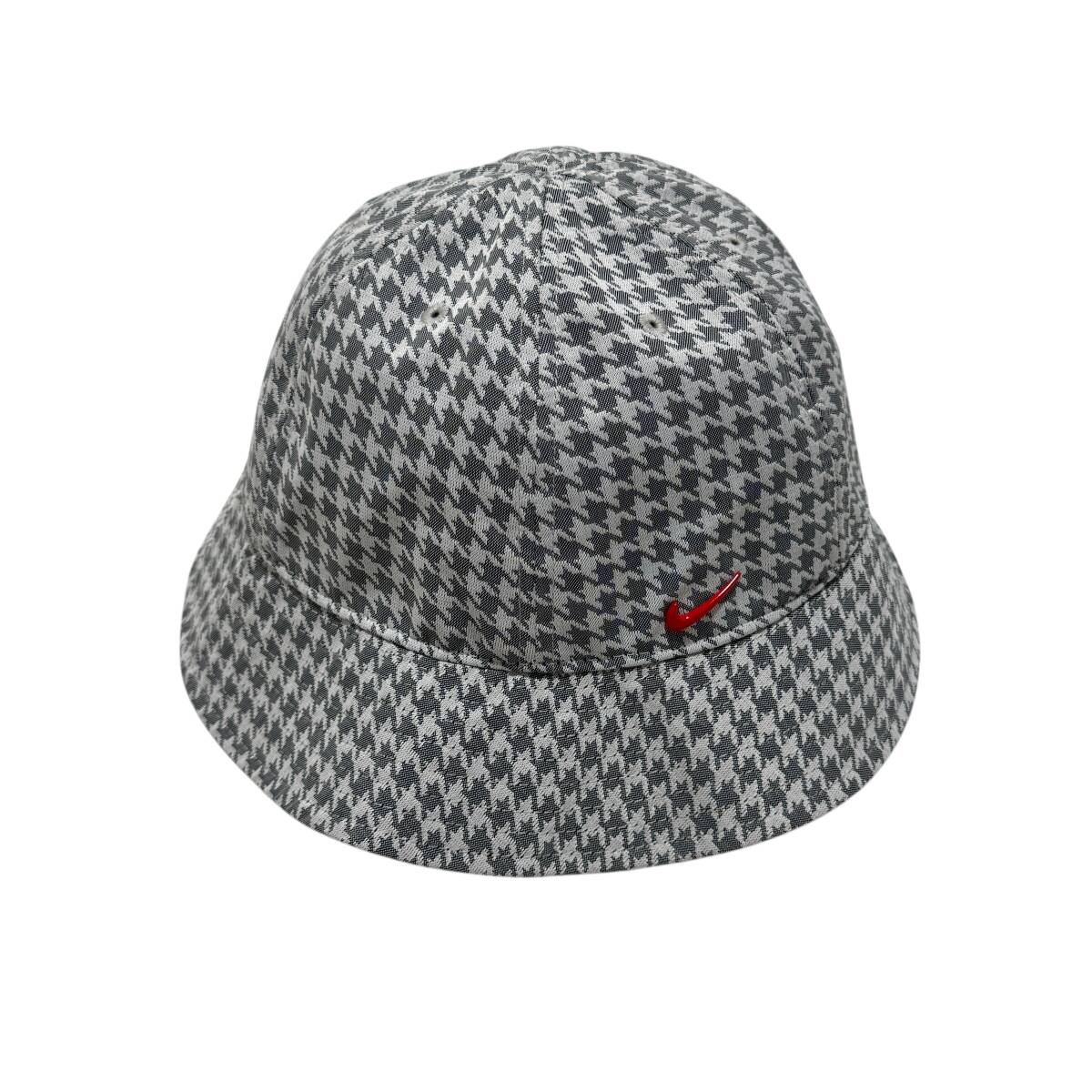 美品 NIKE ナイキ DJ5840-010 千鳥格子 バケットハット L/XL グレー レディース 送料185円 25-0805拍卖