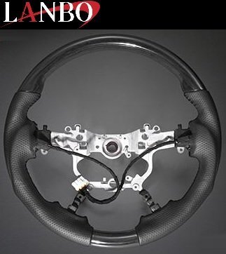 【M's】 30アルファード 30ヴェルファイア (2015.1-2023.6) LANBO ガングリップ ステアリング ハンドル 黒木目調 ヒーター付 部品 LST195-H拍卖