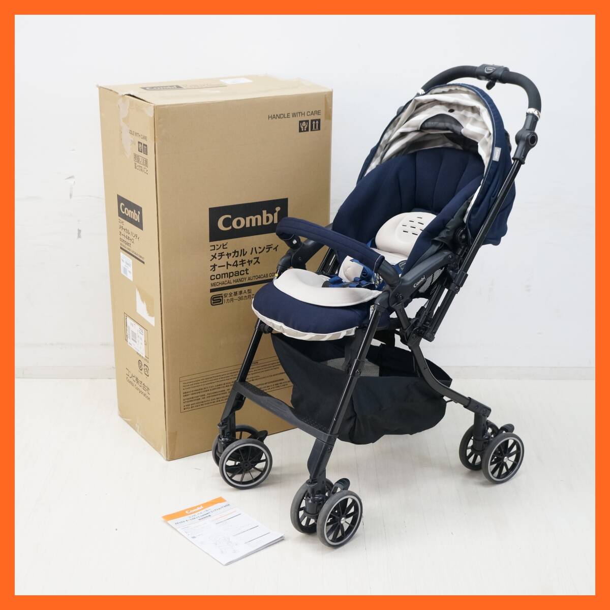 東ハ:【コンビ/Combi】ベビーカー メチャカル ハンディ オート4キャス コンパクト エッグショック lotta ロッタ 16497 ネイビー ★送料無料拍卖