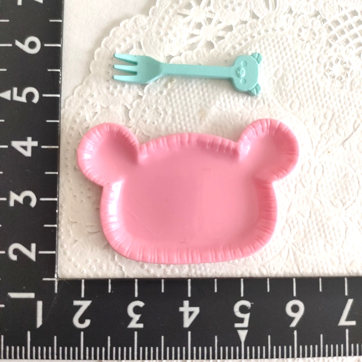 5r0801 ミニチュア リラックマ いちごスイーツパーティー お皿とフォーク セット ぷちサンプル リーメント拍卖