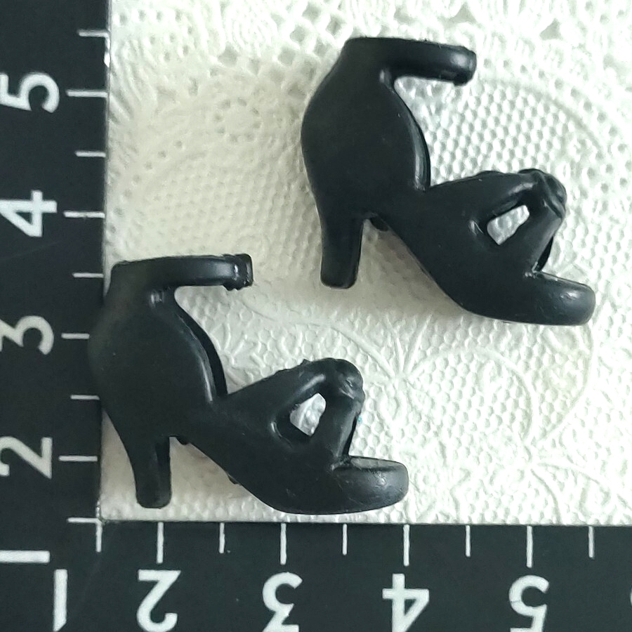 5r0810 ドール用 黒 ブラック リカちゃん ジェニー ピュアニーモ サンダル 靴拍卖