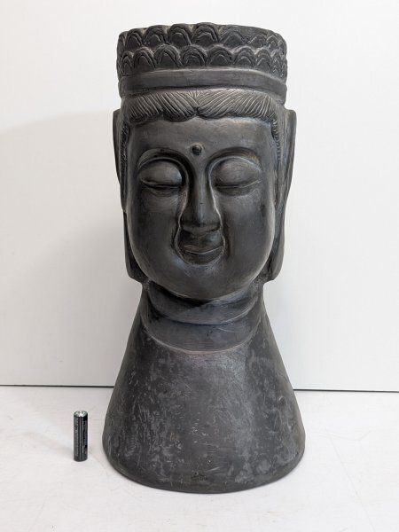 ★蔵荷 初出し! ◆時代物◆【陶製 仏像 高さ約40㎝】在銘 中国美術 工芸品 伝統工芸 伝統文化 骨董 仏教美術 宗教オブジェ 長期保管品 /1拍卖