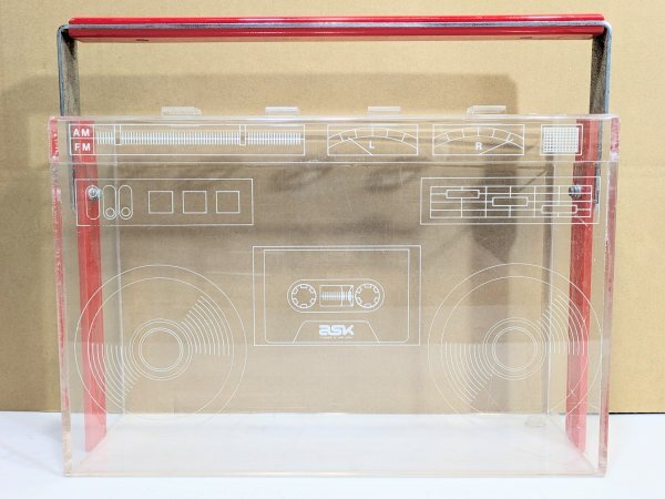 希少 レア◆ラジカセ ケース◆【ASK YARN ALPHA/アスク ヤン アルファ】オーディオ ディスプレイ 店舗 什器 古着店 クリア 昭和 レトロ ★2拍卖