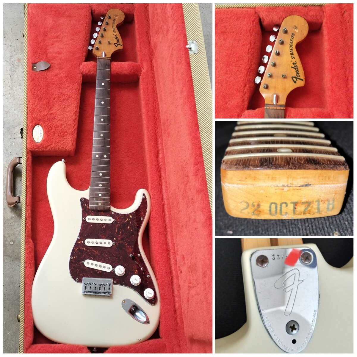 ◆訳あり 1971年 Fender USA Stratocaster hardtail vintage 22 OCT71B #337xxx ハードテイル ローズ指板 Custom shop PU◆拍卖