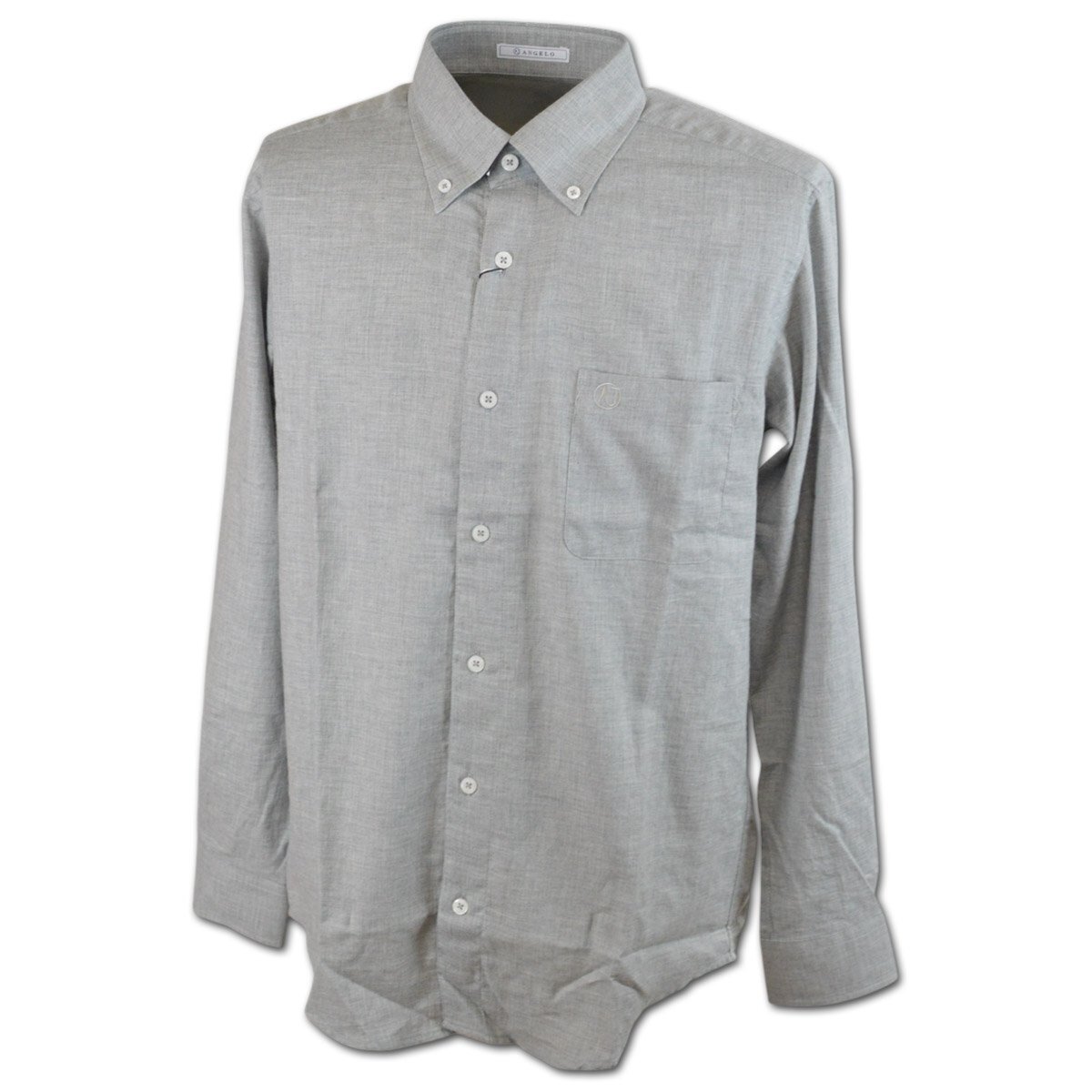 3割引【アンジェロ】メンズ 長袖シャツ LL(50) グレー 45-1104-04-35 ANGELO カジュアル ボタンダウン おしゃれ かっこいい 大きいサイズ @拍卖