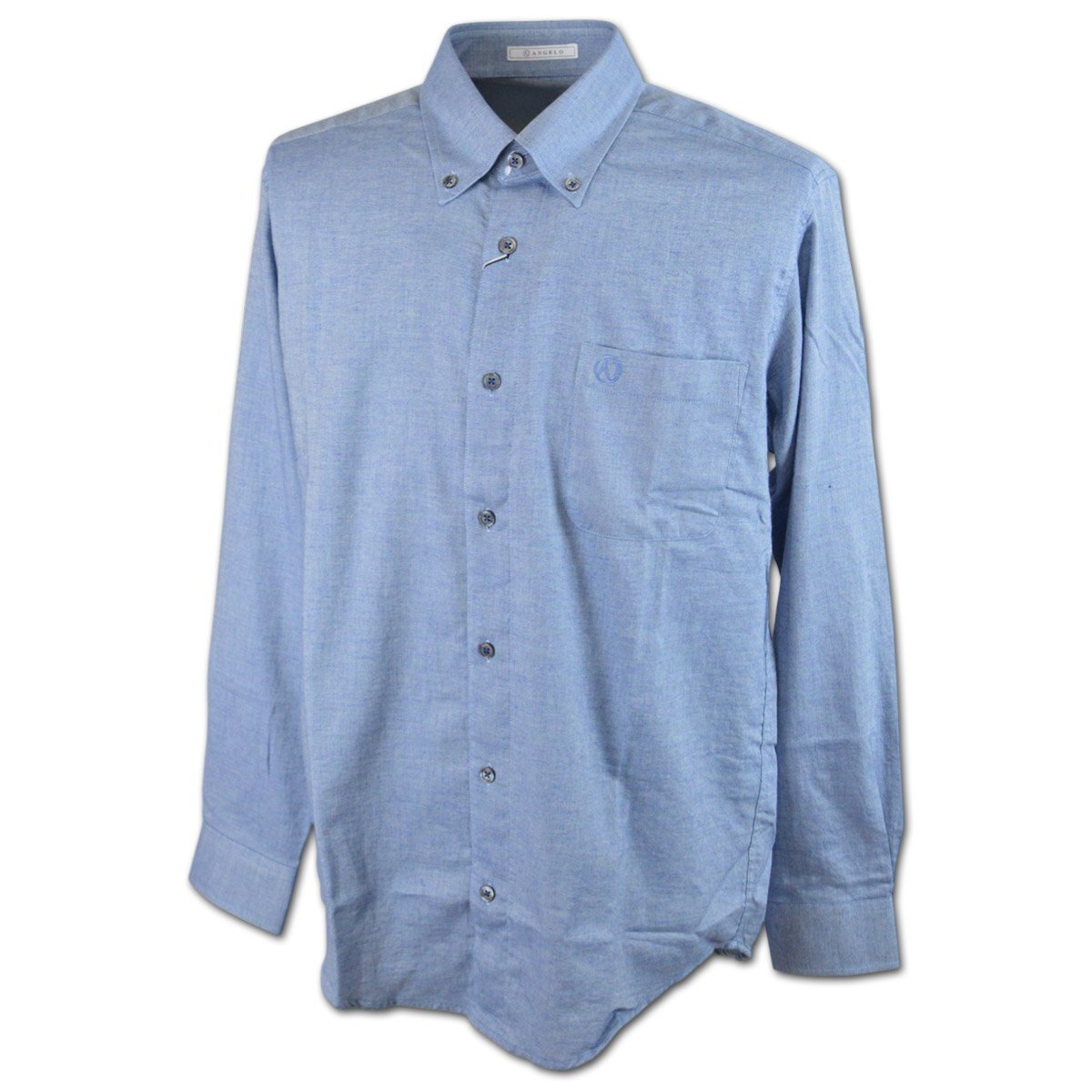 3割引【アンジェロ】メンズ 長袖シャツ L(48) ブルー 45-1104-04-45 ANGELO カジュアル ボタンダウン おしゃれ かっこいい @拍卖