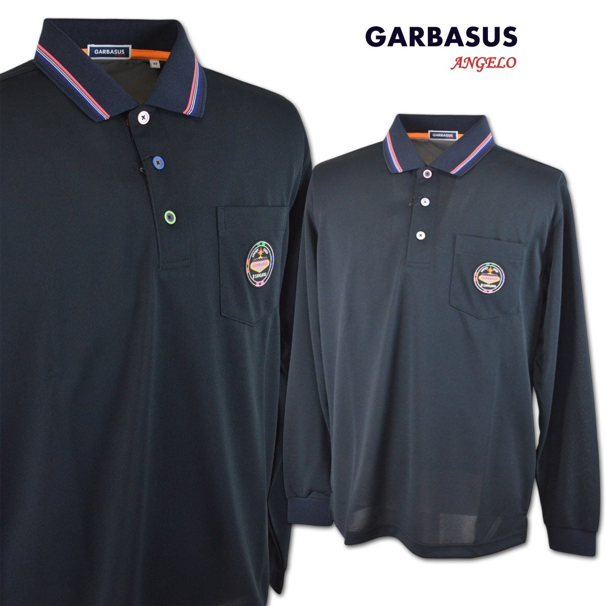 3割引【GARBASUS ガルバス】メンズ 長袖ポロシャツ LL(50) 紺 47-1804-03-05 アンジェロ 大きいサイズ ゴルフ おしゃれ 日本製 @拍卖
