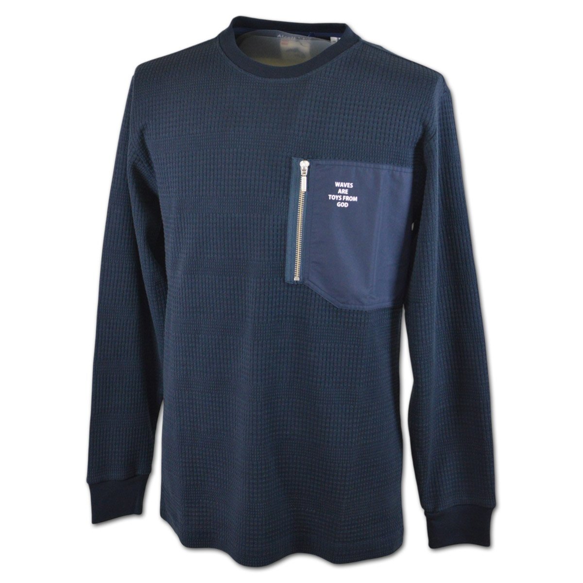 3割引【Alcott hill アルコットヒル】メンズ 長袖Tシャツ L(48) 紺 45-1504-10-49 アンジェロ 秋冬用 カジュアル おしゃれ かっこいい @拍卖