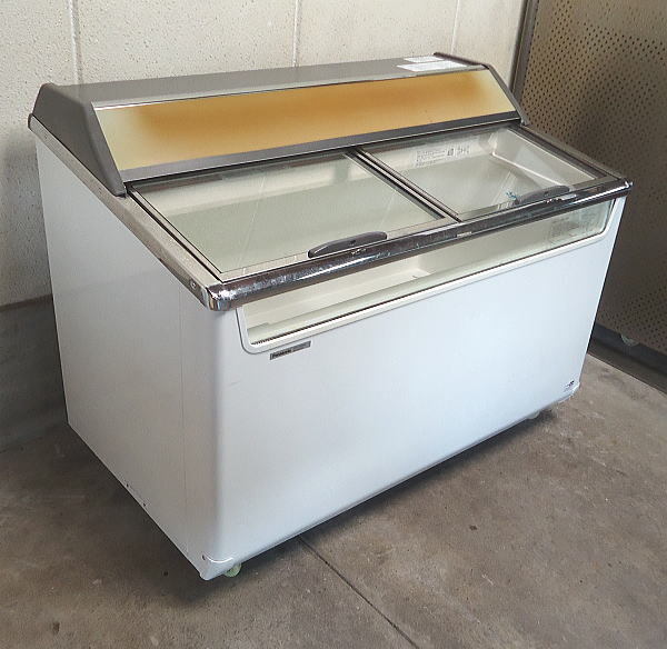 ★中古 18年製 業務用 パナソニック ガラストップ式 スライドドア型 236L 冷凍ショーケース 冷凍庫 フリーザー SCR-120NA 作動良好 傷汚有拍卖